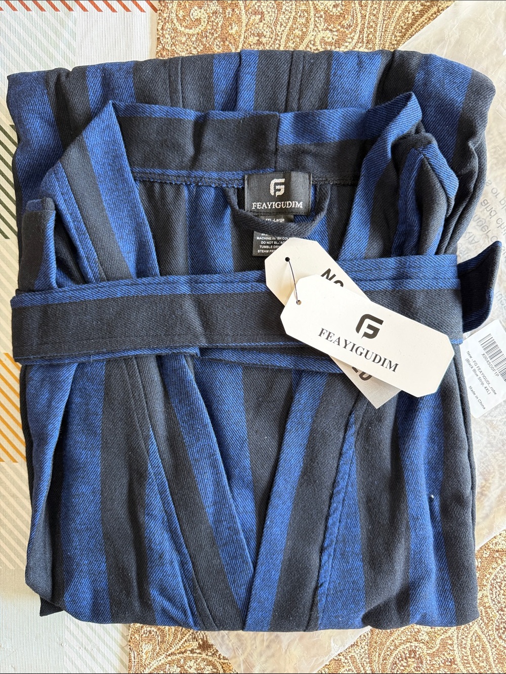 NWT Feayigudim Men’s Robe Size 4XL Light All Seasons Bathrobe